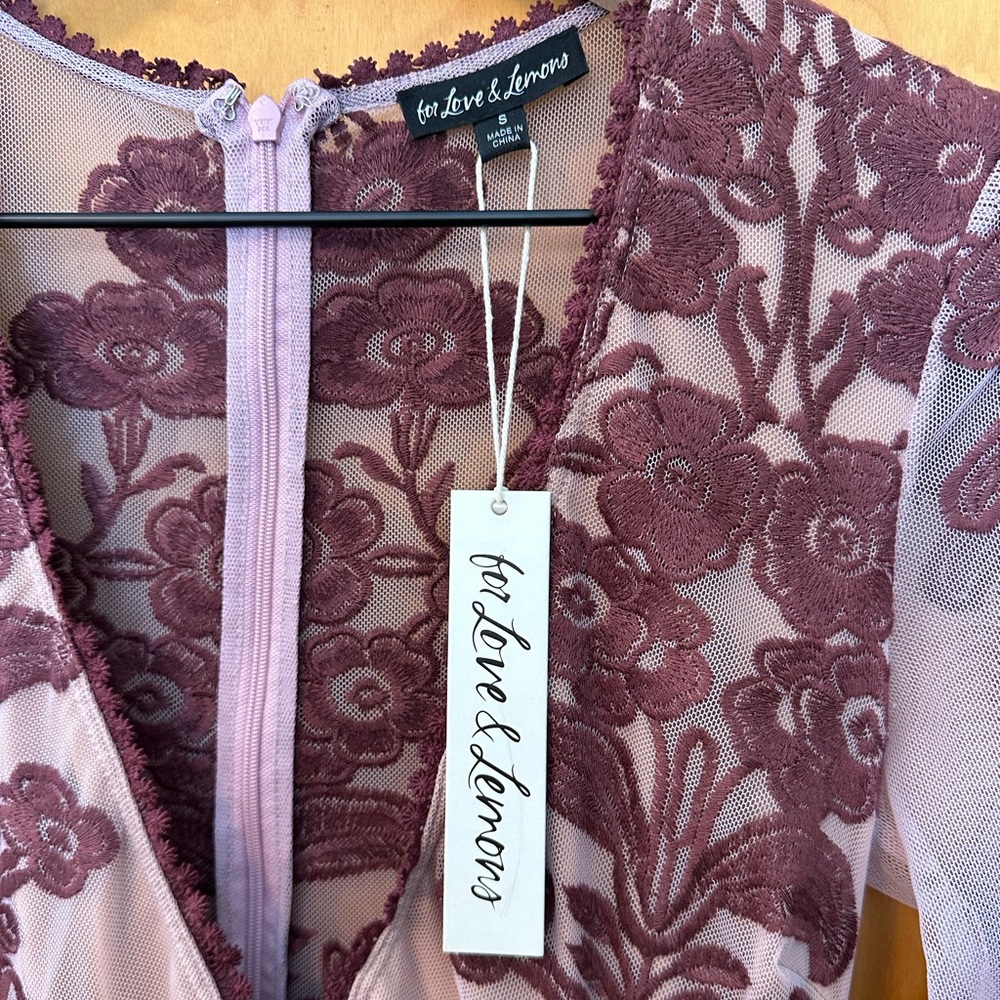 Free People - For Love & Lemons - Temecula Maxi Dress in Berry - Size Small